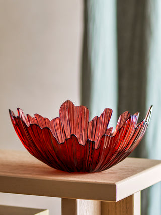 Schale aus rotem Glas Aila Ø31×14 cm