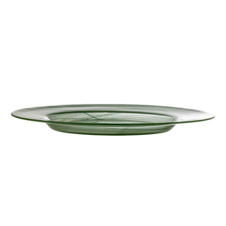 Assiettes Amelie en verre vert Ø33 cm - 4 pièces