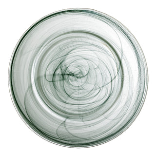Assiettes Amelie en verre vert Ø33 cm - 4 pièces