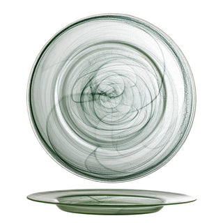 Assiettes Amelie en verre vert Ø33 cm - 4 pièces