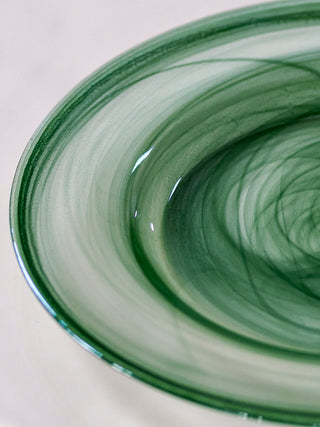 Assiettes Amelie en verre vert Ø33 cm - 4 pièces