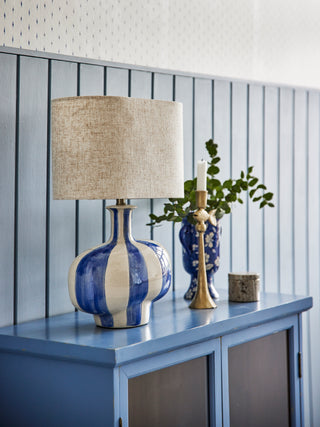 Alida earthenware table lamp, blue