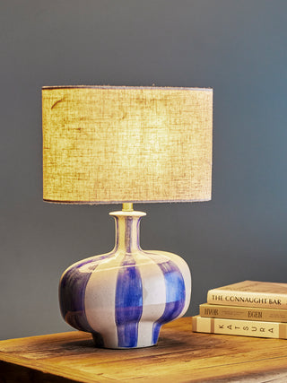 Alida earthenware table lamp, blue