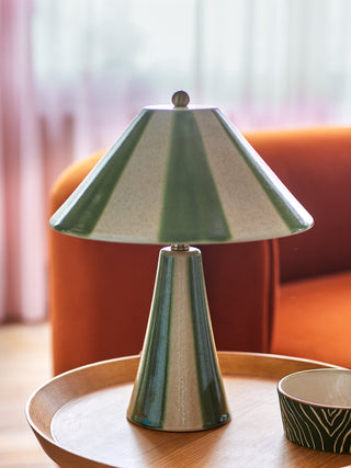 Table lamp in green and beige ceramic Olive Ø29×35 cm
