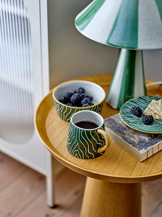 Table lamp in green and beige ceramic Olive Ø29×35 cm