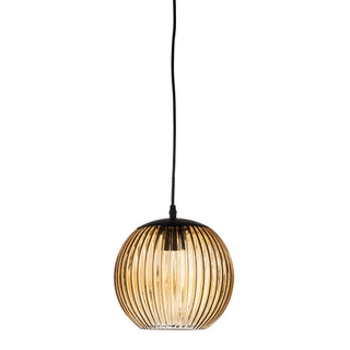 Hanglamp glas bruin Sybia Ø23×29 cm
