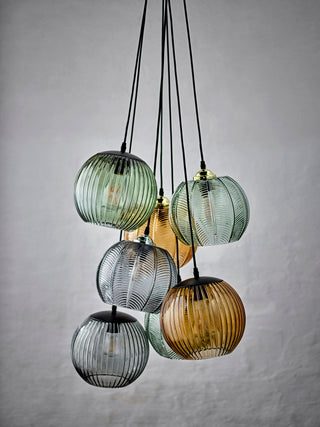 Hanglamp glas bruin Sybia Ø23×29 cm