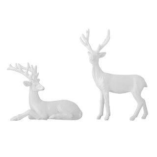 Décoration polyresin blanc Pranzer - set de 2