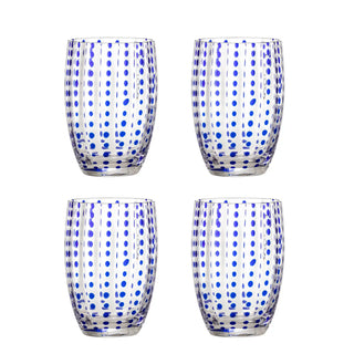 Drankglas glas blauw Brinley - set van 4