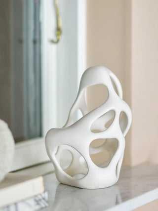 Figura decorativa de polyresina blanca Chanet 22cm