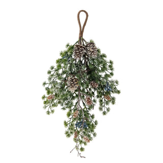 Dørdekoration kunstige blomster grøn Cedar Deco