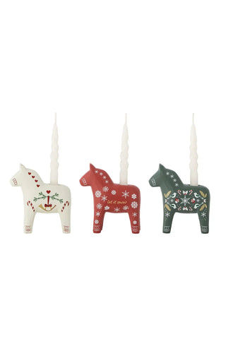 Bougeoir polyresin rouge Siffer - set de 3