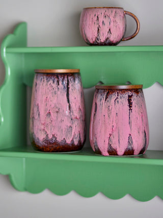 Voorraadpot aardewerk roze Rayen - 1L