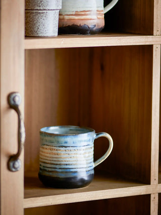 Becher Keramik blau Deana - Set von 4