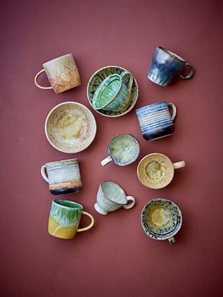 Becher Keramik blau Deana - Set von 4