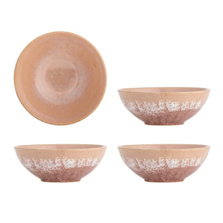 Schaal aardewerk roze Darlene - set van 4