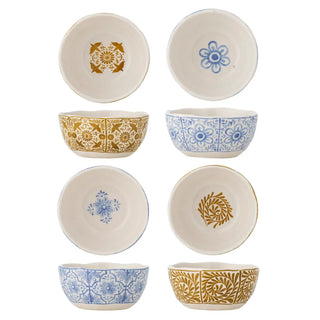 Schaaltjes aardewerk blauw Milton - set van 4