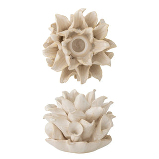 Kerzenhalter Keramik weiß Phyllis