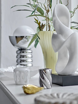 Kerzenhalter Keramik silber Silvia - Set von 2