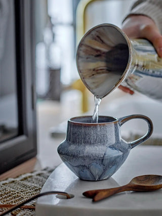 Mok aardewerk blauw Bessie - 4 stuks