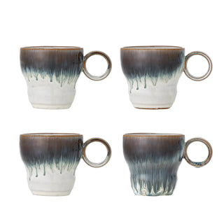 Mok aardewerk blauw Nigel - set van 4