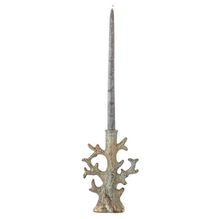 Kandelaar aardewerk grijs Bridget 23cm