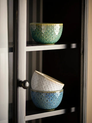 Schaal aardewerk blauw Harriet - set van 3