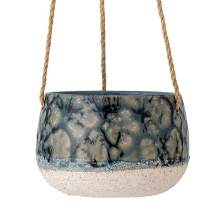 Hangbloempot aardewerk blauw Mowbray 15cm