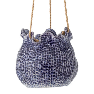 Hangbloempot aardewerk blauw Lottie 17cm