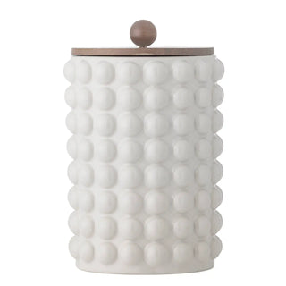 Tarro de almacenamiento de cerámica blanco Madge