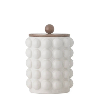 Tarro de almacenamiento de cerámica blanco Madge