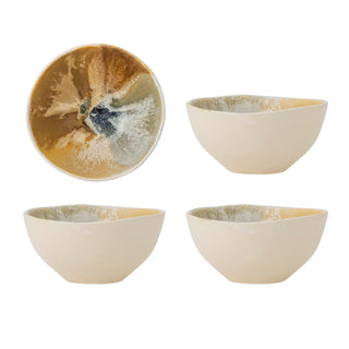 Schaaltjes geel Lacey 15cm - set van 4