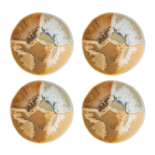 Schalenset aardewerk geel Lacey - set van 4