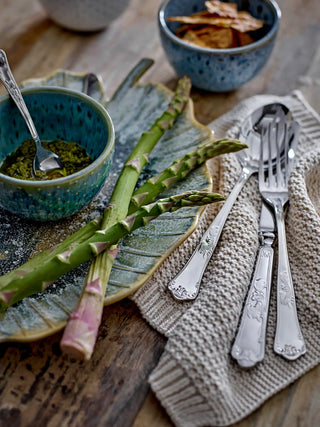 Serveerschaal aardewerk blauw Dorreen