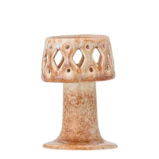 Theelichthouder aardewerk naturel Patty 12cm