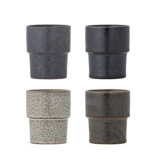 Mok aardewerk bruin Ewan - set van 4