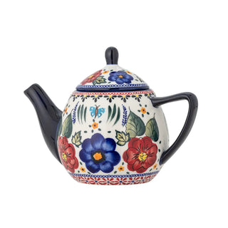 Theepot aardewerk rood Florist 900ml