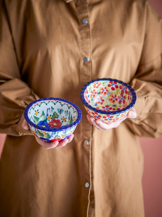 Earthenware bowls red Florist - set of 2