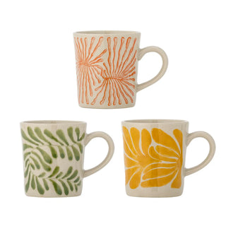 Mug en céramique jaune Fauni - set de 3