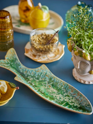 Serveerschaal aardewerk groen Hadden 42cm