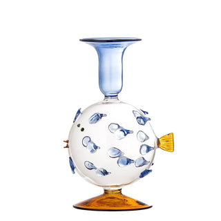 Candelabro in vetro blu Phila 11cm