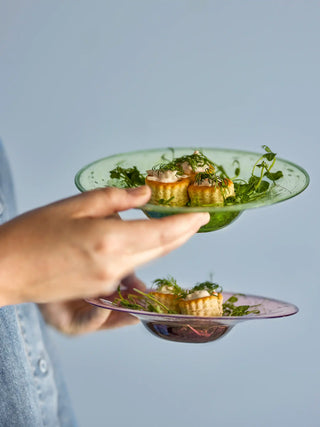 Sunil Green Glass Plate 19cm - Set of 2