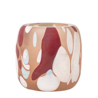 Candelabro de vidrio reciclado rosa Karan 9cm