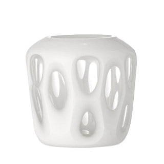 Candlestick glass white Rohan 9cm