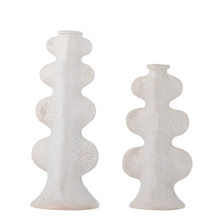 Candelabro in ceramica bianca Cason - set di 2