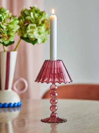 Theelichthouder glas rood Cisco 19cm