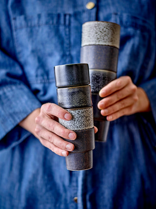 Espresso kop aardewerk bruin Ewan - set van 4