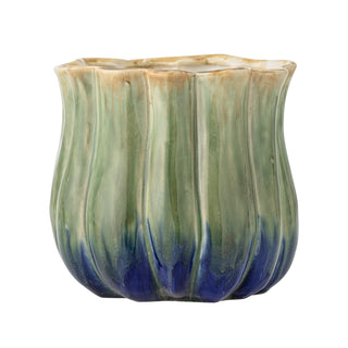 Green earthenware flowerpot Jenner 16cm