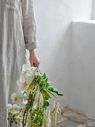 Branche artificielle de roseau blanche 70cm