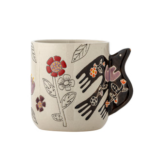 Set de tasses en grès Vivielle blanc/marron - 4 pièces